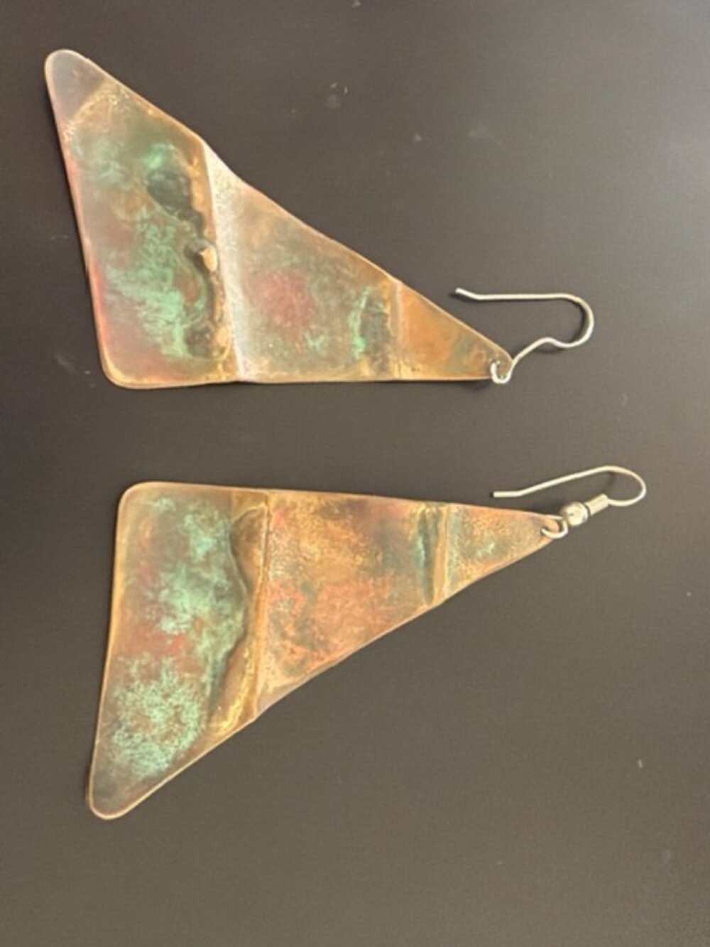 Copper Triangle Earrings